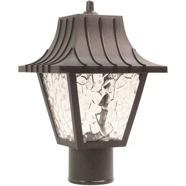 Medium 1-Light Black Outdoor Colonial Style Post Top Fixture with Clear Flemish Lenses, Liteco, Mfr#: FC232